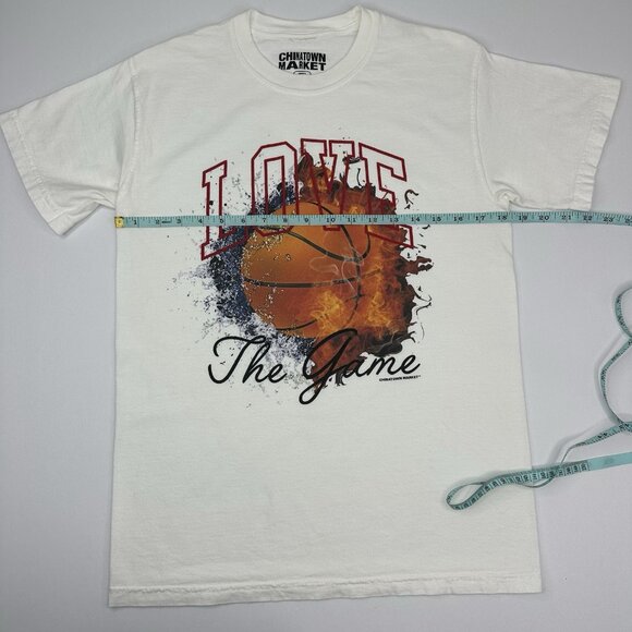 Chinatown Market Men’s White Basketball Crew Neck Short Sleeve T-Shirt S/C37 - Picture 5 of 8